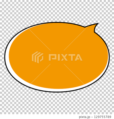 Simple speech bubble illustration, horizontal, oval 129755789