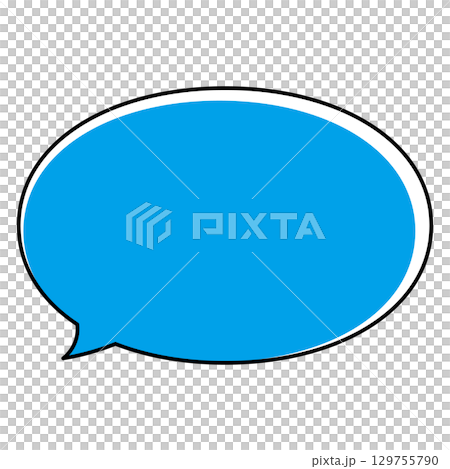 Simple speech bubble illustration, horizontal, oval Simple speech bubble illustration, horizontal, oval 129755790