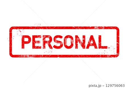 Personal postage rubber stamp, private threadbare seal, putting a 'personal' stamp, vector Personal postage rubber stamp, private threadbare seal, putting a 'personal' stamp, vector 129756063