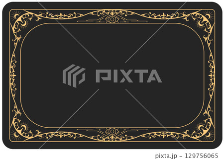 Tarot style magic frame with mystic ornament, reverse side of tarot cards, banner with esoteric style ornament, vector Tarot style magic frame with mystic ornament, reverse side of tarot cards, banner with esoteric style ornament, vector 129756065