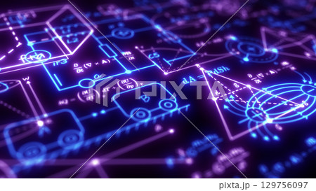 School background in physics and mathematics .Formulas and drawings. Scientific research. illustration. School background in physics and mathematics .Formulas and drawings. Scientific research. illustration. 129756097