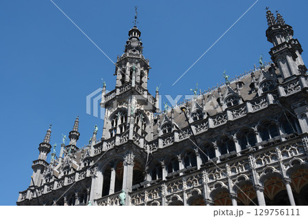 観光客で賑わう快晴のグランプラス・王の家/ブリュッセル,ベルギー 観光客で賑わう快晴のグランプラス・王の家/ブリュッセル,ベルギー 129756111