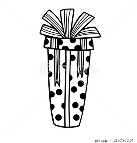 Funny Christmas gift box. Christmas, New year concept. 129756214