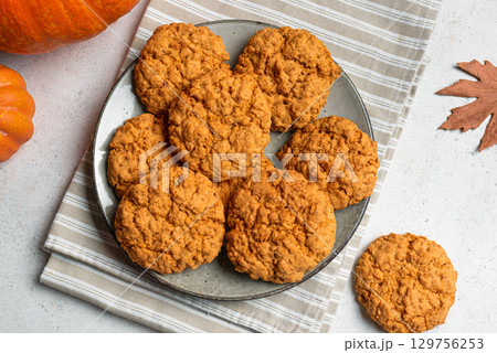 Homemade Pumpkin Spice Cookies 129756253