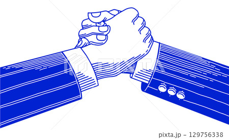 Handshake between two businessmen after negotiations or agreement. Deal concept, for finance company Handshake between two businessmen after negotiations or agreement. Deal concept, for finance company 129756338