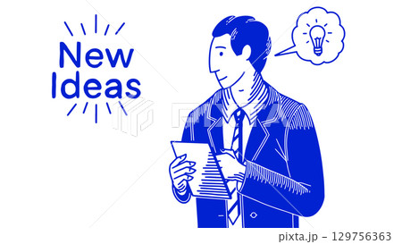 A businessman in a suit with creative idea. Creative thinking concept for your bank, finance company 129756363