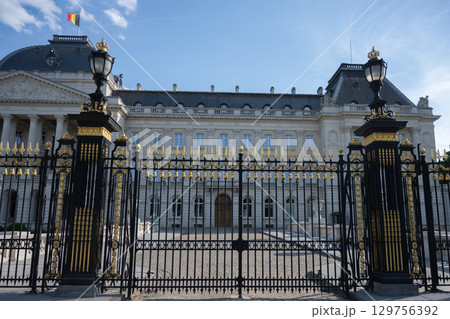 快晴のベルギー王宮／ブリュッセル，ベルギー 129756392