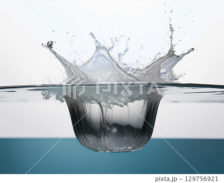 水に投げ入れられた様子 129756921