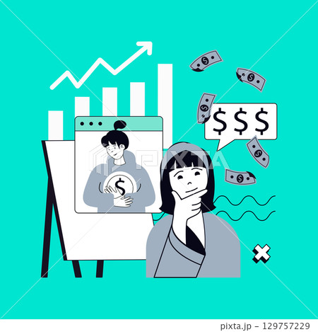 Business technology concept for modern web design. People brainstorming ideas, analyzing project, improving strategy, setting and achieving goals, earning money, getting success. Vector illustration. Business technology concept for modern web design. People brainstorming ideas, analyzing project, improving strategy, setting and achieving goals, earning money, getting success. Vector illustration. 129757229