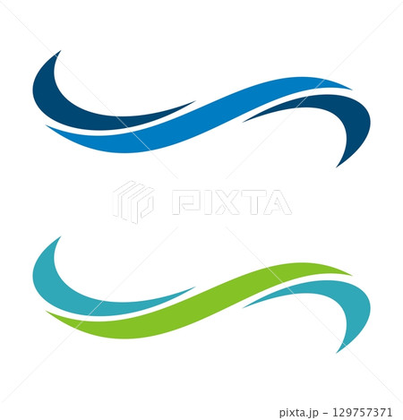 Wave Swoosh Logo Template Illustration Design. Vector EPS 10. Wave Swoosh Logo Template Illustration Design. Vector EPS 10. 129757371