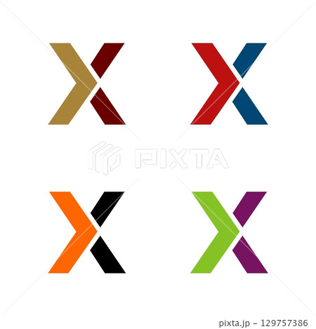 Set X Letter Logo Template Illustration Design. Vector EPS 10. 129757386