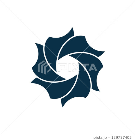 Diaphragm Flower Logo Template Illustration Design. Vector EPS 10. 129757403