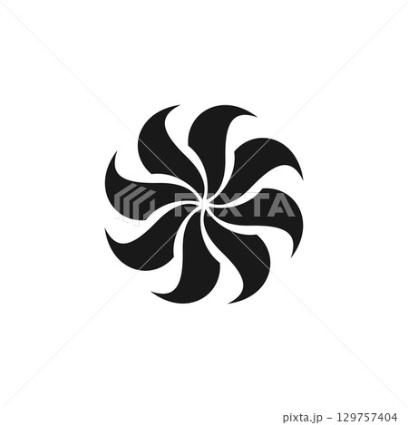 Windmill Flower Logo Template Illustration Design. Vector EPS 10. Windmill Flower Logo Template Illustration Design. Vector EPS 10. 129757404
