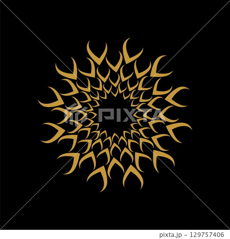 Ornamental Gold Flower Logo Template Illustration Design. Vector EPS 10. 129757406