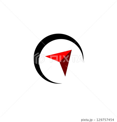 Red Arrow Compass Logo Illustration Design. Vector EPS 10. 129757454