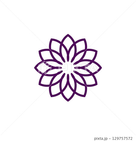 Purple Flower Decoration Vector Logo Template Illustration Design 129757572
