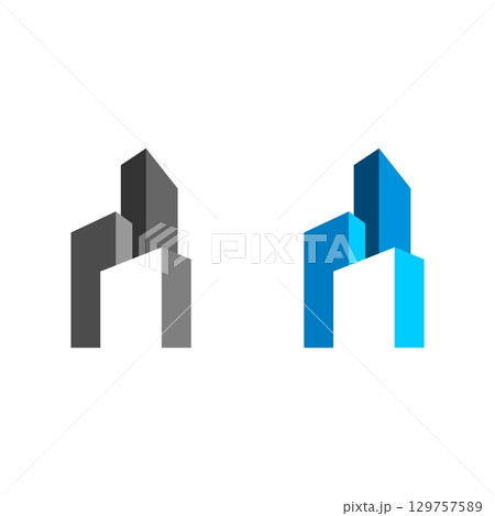 Skyline, Skyscraper Logo Template Illustration Design. Vector EPS 10. Skyline, Skyscraper Logo Template Illustration Design. Vector EPS 10. 129757589