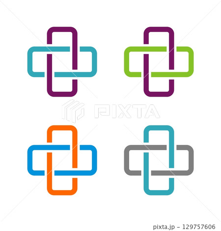 set Cross Health care Logo Template Illustration Design. Vector EPS 10. 129757606