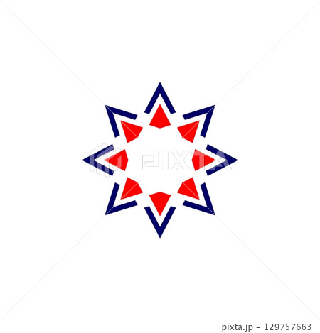 Red Star Ornamental Logo Template Illustration Design. Vector EPS 10. 129757663