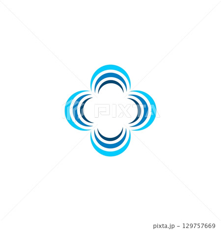 Blue Flower Ornamental Logo Template Illustration Design. Vector EPS 10. Blue Flower Ornamental Logo Template Illustration Design. Vector EPS 10. 129757669