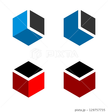 Hexagon Box Logo Template Illustration Design. Vector EPS 10. Hexagon Box Logo Template Illustration Design. Vector EPS 10. 129757735