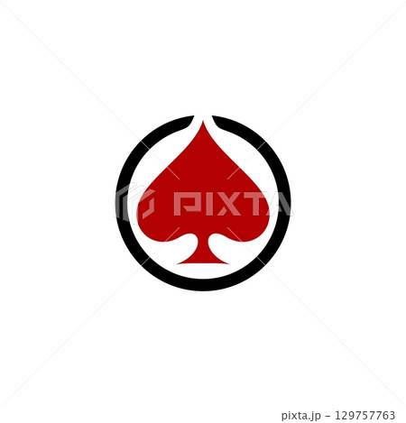 red spade poker logo template Illustration Design. Vector EPS 10. 129757763