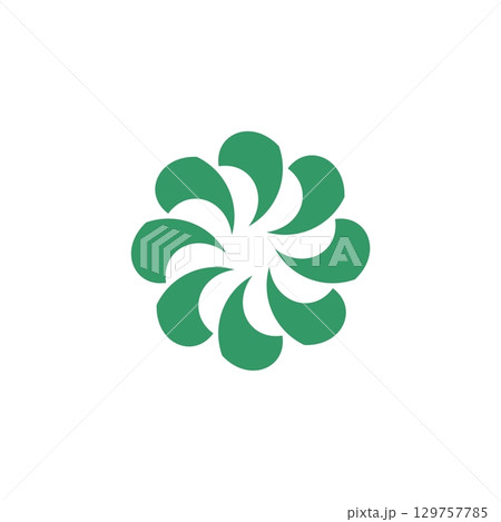 Green Flower Blossom Ornamental Logo Template Illustration Design. Vector EPS 10. 129757785
