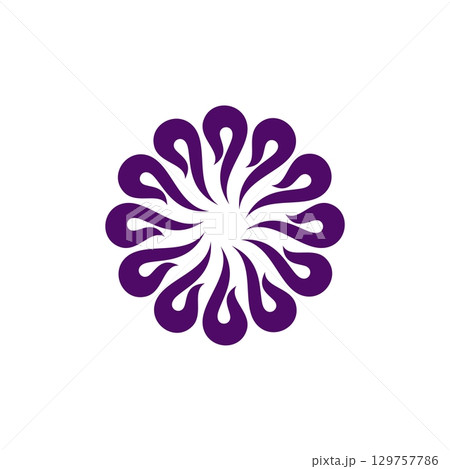 Blossom Purple Flower Ornamental Illustration Design. Vector EPS 10. 129757786