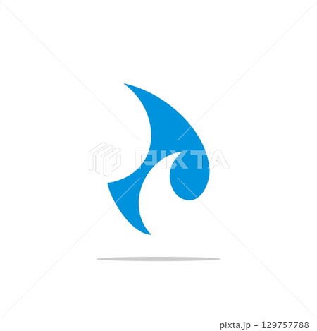 Wave Shark Fin Logo Template Illustration Design. Vector EPS 10. Wave Shark Fin Logo Template Illustration Design. Vector EPS 10. 129757788