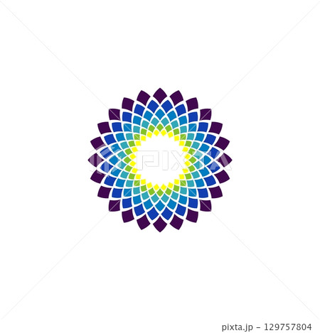 Ornamental Star Flower Logo Template Illustration Design. Vector EPS 10. Ornamental Star Flower Logo Template Illustration Design. Vector EPS 10. 129757804