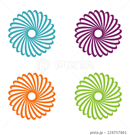 Colorful Set Spa Flower Illustration Design. Vector EPS 10. 129757861