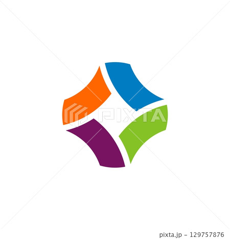 Colorful Diamond Plaited Logo Template Illustration Design. Vector EPS 10. 129757876