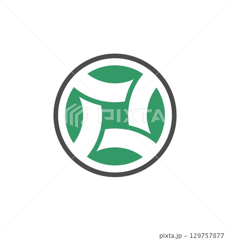 Green Diamond Plaited Circle Logo Template Illustration Design. Vector EPS 10. 129757877