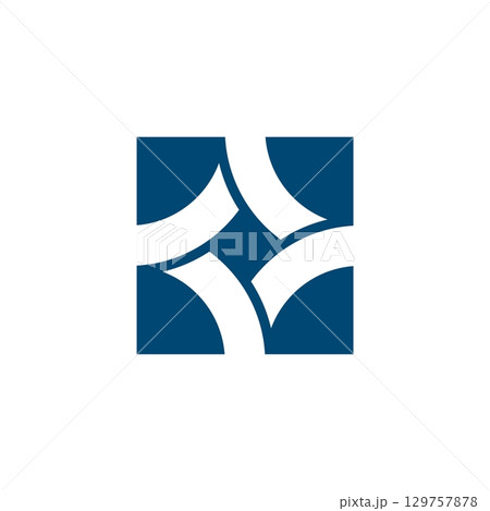 Blue Diamond Plaited Square Logo Template Illustration Design. Vector EPS 10. 129757878