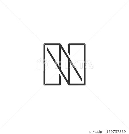 N Letter Line Fashion Logo Template Illustration Design. Vector EPS 10. 129757889