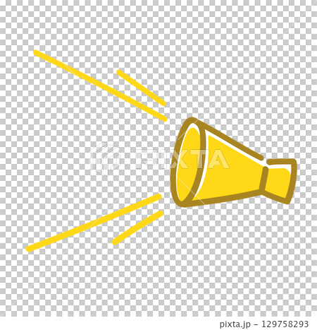 Handwritten megaphone icon. Cheering, cheering. Handwritten megaphone icon. Cheering, cheering. 129758293