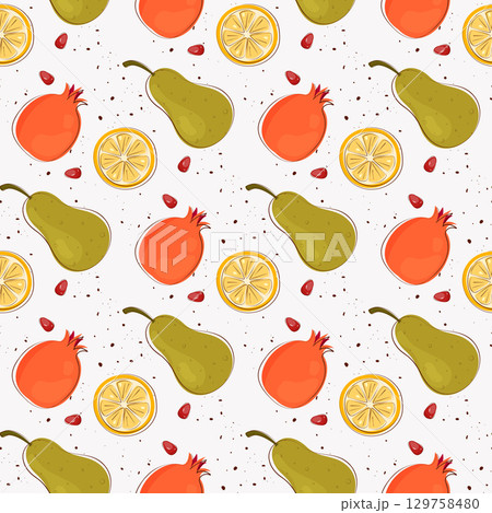 colorful stylized fruits pattern design colorful stylized fruits pattern design 129758480