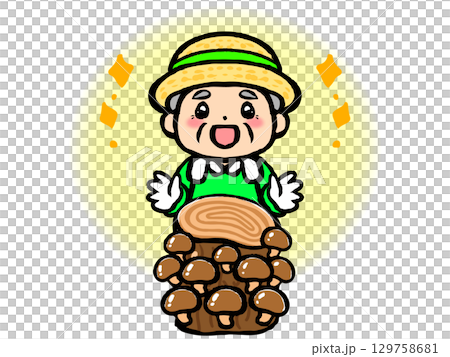 農民種植香菇的插圖材料2 129758681