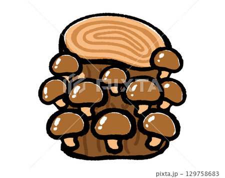 椎茸の原木栽培のイラスト素材 129758683