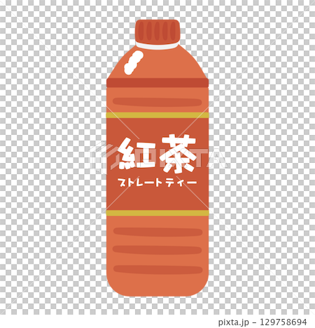 紅茶　ストレートティー　ペットボトル　イラスト 129758694