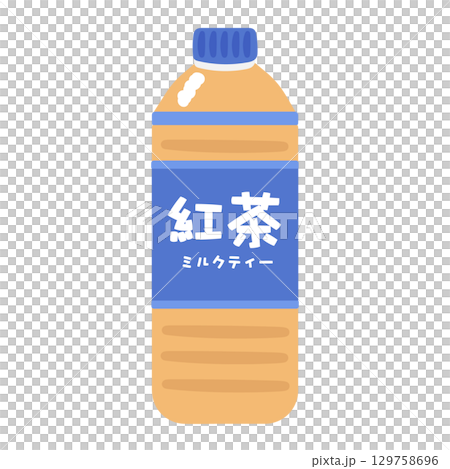 紅茶、奶茶、塑膠瓶插畫 紅茶、奶茶、塑膠瓶插畫 129758696