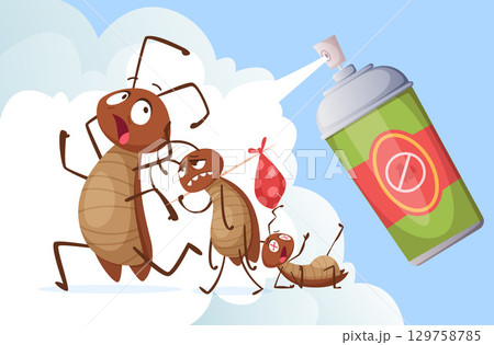 Cockroach baiting. domestic bad insects in cartoon style Cockroach baiting. domestic bad insects in cartoon style 129758785