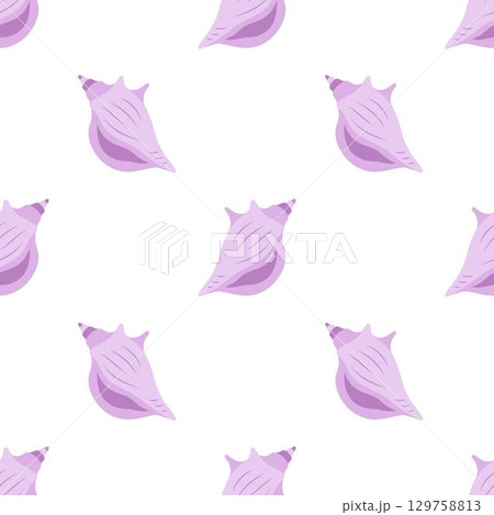 pattern with shells, flat style pattern with shells, flat style 129758813