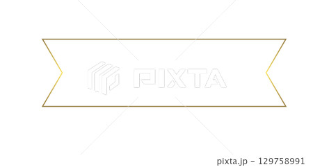 シンプルなゴールドのリボンフレーム 129758991