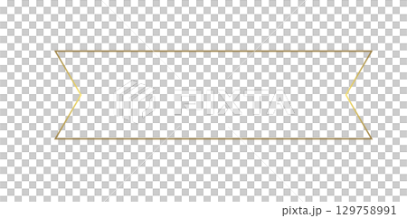 シンプルなゴールドのリボンフレーム 129758991