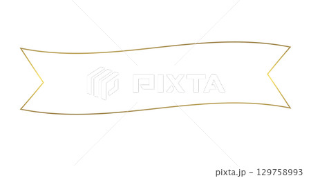 ゆれるシンプルなゴールドのリボンフレーム 129758993
