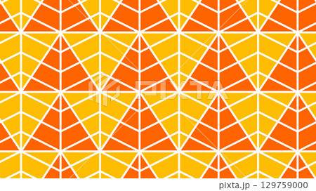 Seamless vector geometric fall trees pattern. Yellow and orange autumn background. Linear design back to school wrapping paper. Falling texture for autumn fabric design 129759000