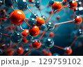 Abstract microbiological background with red and blue molecules in cells 129759102