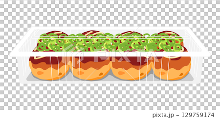 蔥花章魚燒正面圖 - 8個裝 - 食品包裝 129759174