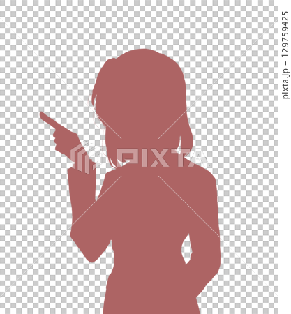 A woman in a suit pointing her index finger, half-up A woman in a suit pointing her index finger, half-up 129759425
